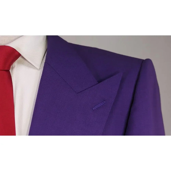 Edward Sexton Bespoke Custom Made for Adam Lambert Purple 3-Piece Suit 42L - Picture 6 of 14